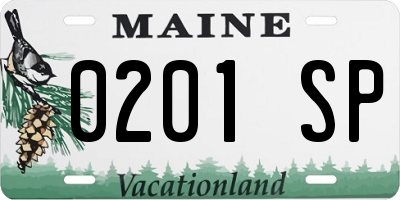 ME license plate 0201SP