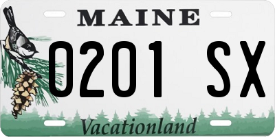 ME license plate 0201SX