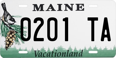 ME license plate 0201TA