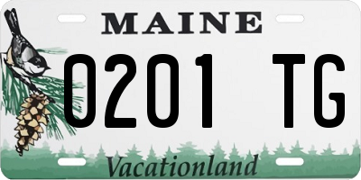 ME license plate 0201TG
