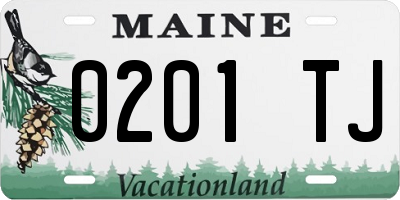 ME license plate 0201TJ