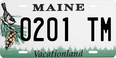 ME license plate 0201TM