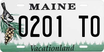 ME license plate 0201TO