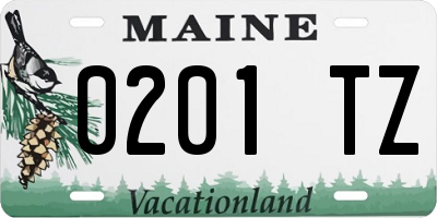 ME license plate 0201TZ