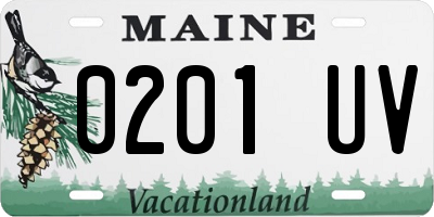 ME license plate 0201UV