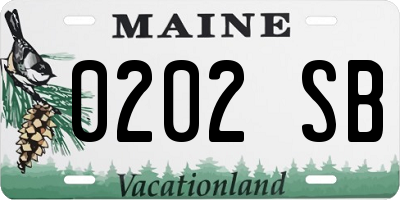 ME license plate 0202SB