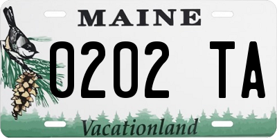 ME license plate 0202TA