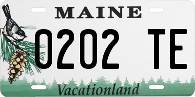 ME license plate 0202TE