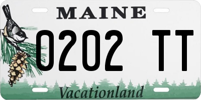 ME license plate 0202TT