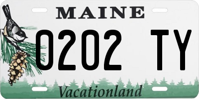 ME license plate 0202TY