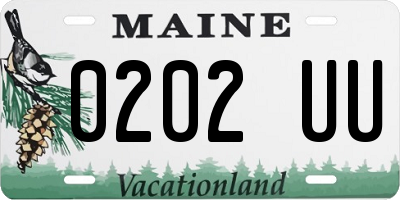 ME license plate 0202UU