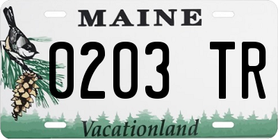 ME license plate 0203TR