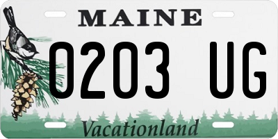 ME license plate 0203UG