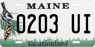 ME license plate 0203UI