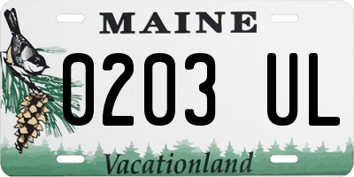 ME license plate 0203UL