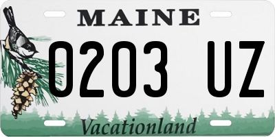 ME license plate 0203UZ