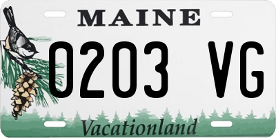 ME license plate 0203VG