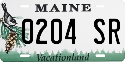 ME license plate 0204SR