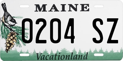 ME license plate 0204SZ