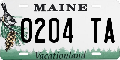 ME license plate 0204TA