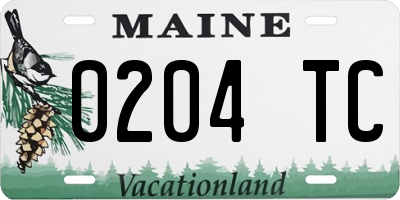 ME license plate 0204TC
