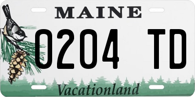 ME license plate 0204TD