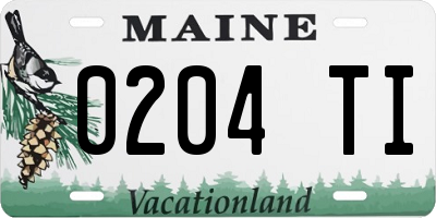 ME license plate 0204TI