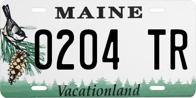 ME license plate 0204TR