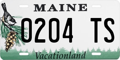 ME license plate 0204TS