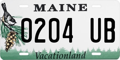 ME license plate 0204UB