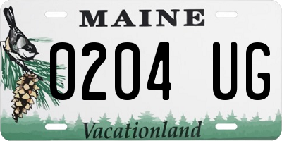 ME license plate 0204UG