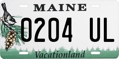 ME license plate 0204UL