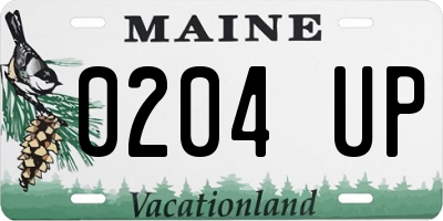 ME license plate 0204UP
