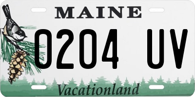 ME license plate 0204UV