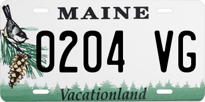 ME license plate 0204VG