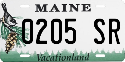 ME license plate 0205SR