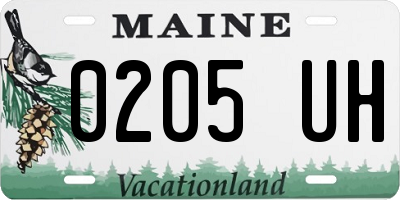 ME license plate 0205UH