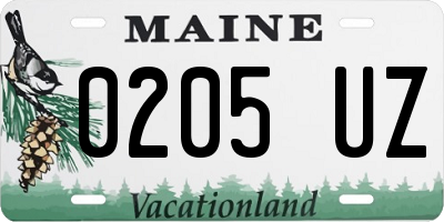 ME license plate 0205UZ