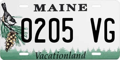 ME license plate 0205VG