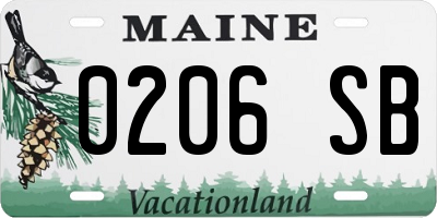 ME license plate 0206SB