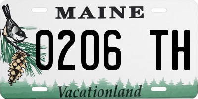 ME license plate 0206TH