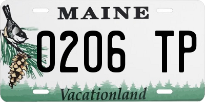 ME license plate 0206TP