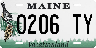 ME license plate 0206TY