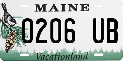 ME license plate 0206UB
