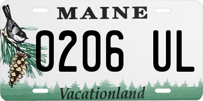 ME license plate 0206UL