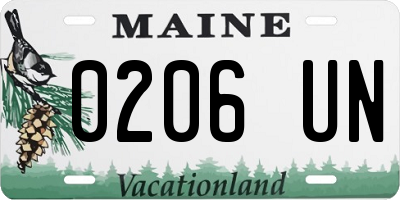 ME license plate 0206UN