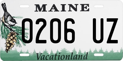 ME license plate 0206UZ