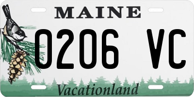 ME license plate 0206VC