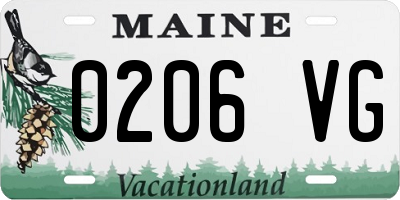ME license plate 0206VG