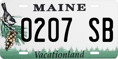 ME license plate 0207SB